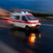 Ambulance car speeding, blurred motion