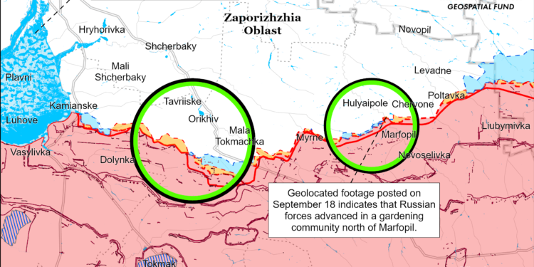 Карта боїв у Запорізькій області