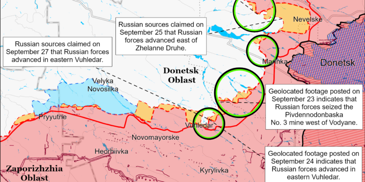 Карта боїв у Запорізькій області