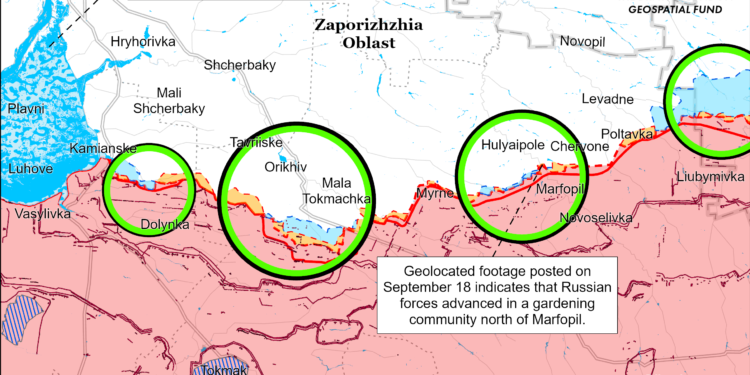 Карта боїв у Запорізькій області