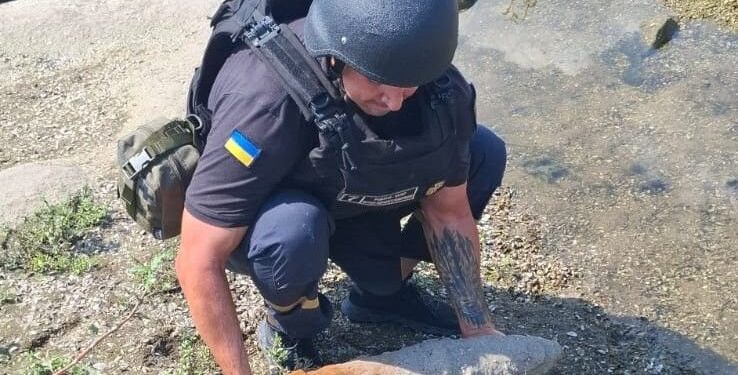 У Запоріжжі на узбережжі Дніпра виявили старі боєприпаси. ФОТО